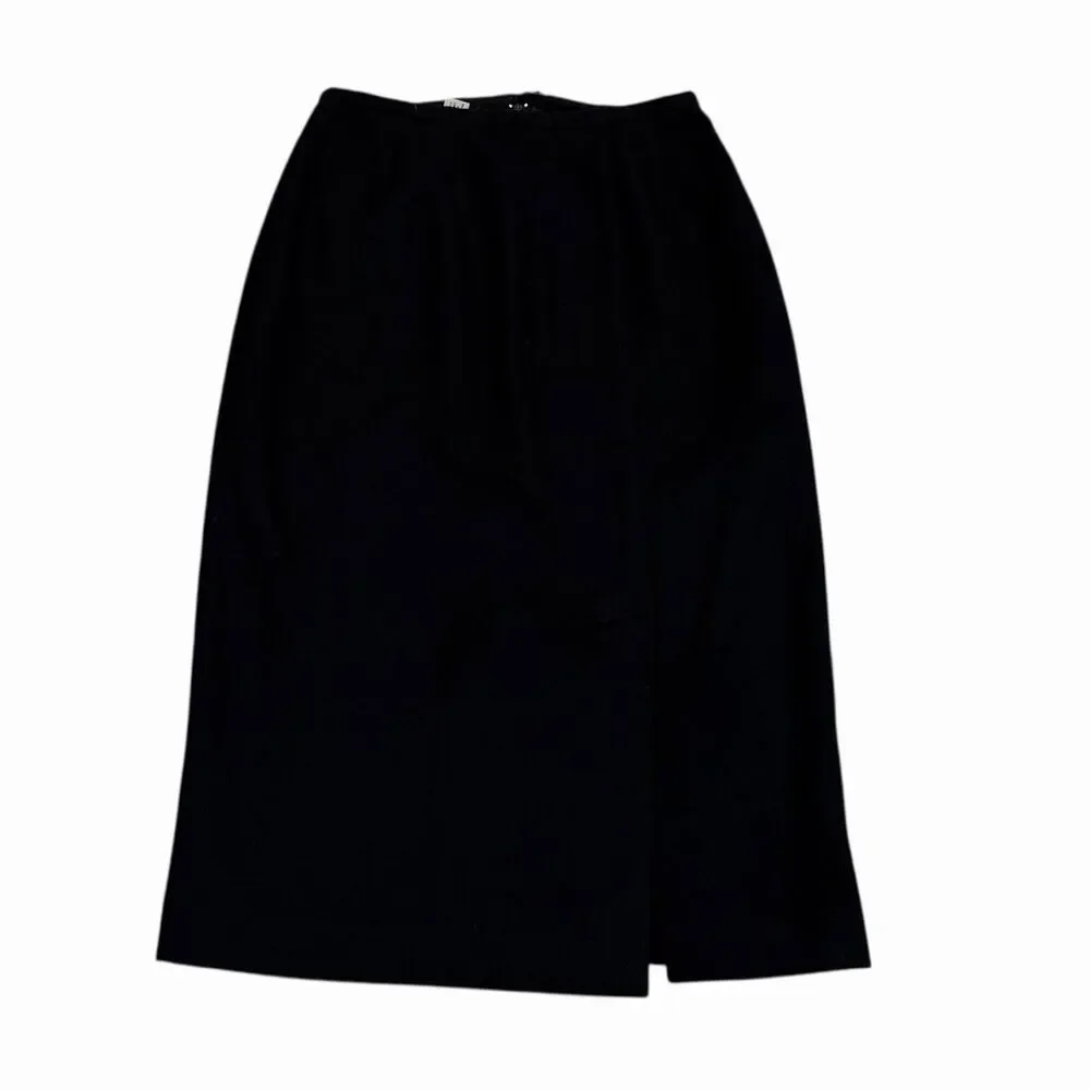 Kim Rogers Skirt Vintage Womens 100% Pure Wool‎ Midi Fully Lined A-Line 8 Black